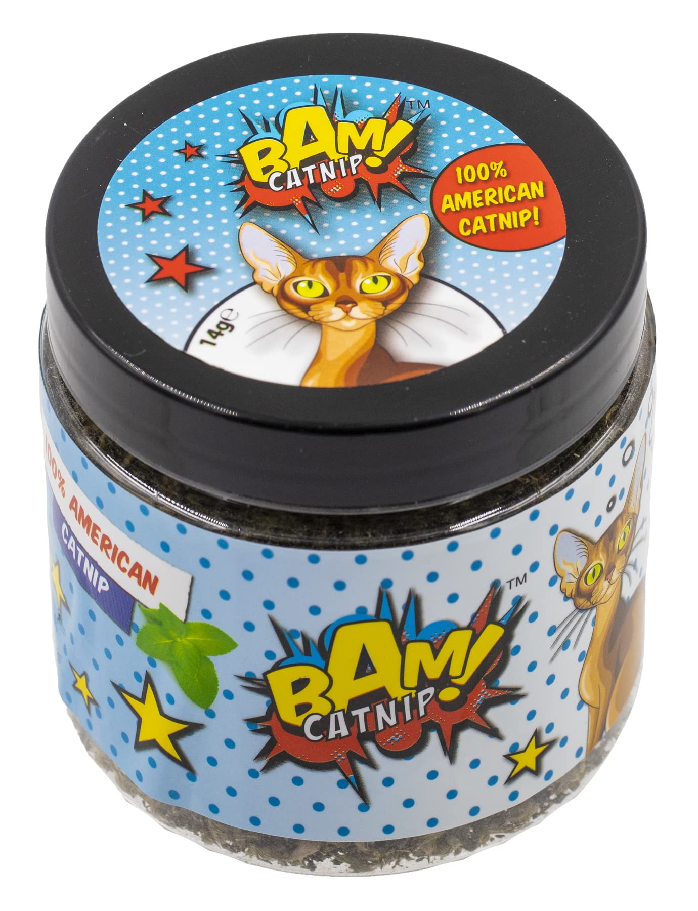 BAM! CATNIP 100% AMERICAN STRONG CATNIP CAT TOYS (CATNIP TUB 14G)