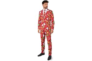 Suitmeister Herren-Weihnachtsanzug – echtes leuchtendes festliches Outfit, schmale Passform