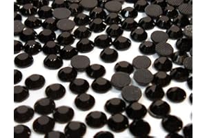 Perlin Hot Fix SS16 2880 piedras de cristal de 4 mm, parte trasera plana, piedras preciosas, redondas, 3,4 ~ 4 mm (negro jet)