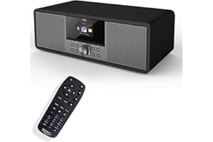 XORO HMT 600 V2 - All-in-One Internetradio mit WLAN, CD-Player, DAB+/FM Radio, Bluetooth, Podcast, USB MP3 Mediaplayer, Spotify Connect, MP3-Streaming (UPnP) Schwarz