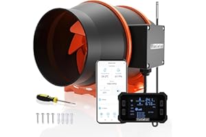 FanGoFast 150mm Wifi App Extracteur d'Air, Avec contrôle de la température et de l'humidité, moteur EC, ventilateur d'extraction de 2550 tr/min pour les superchargeurs