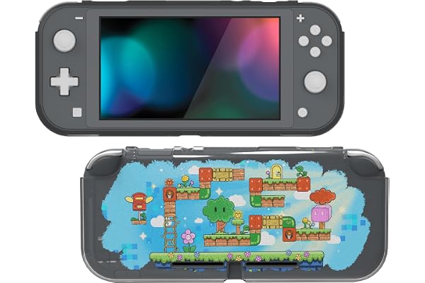 playvital Coque pour Switch Lite,Housse de Protection pour Nintendo Switch Lite Console,Étui Silicone TPU Souple Anti-Griffes et Anti-Chocs-Aventure des Blocs