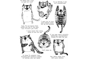 BRIARTW Various Animals Cats Stamp for Card Making Don't Judge Me,I am so sorry,did I roll my eyes out loud？ Phrase Clear Rubber Stamp for Scrapbooking Paper Crafting Handmade Crafts Photo Album Decor