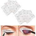 64Pcs Eyeliner Eyeshadow Stencil Stickers,Cat Eyeliner Stencils Stickers,Eyeliner Stencil Cards,Eyeliner Template Sticker Smokey Eyes Winged Eyeliner,Quick Cat Eye Stencils Makeup Tool for Beginners