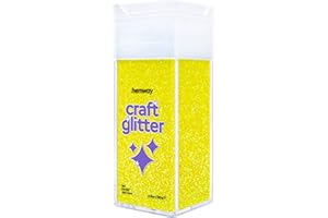 Hemway Premium Craft Glitter Shaker - Fluorescent Yellow | 130g Fine Metallic Flake Sequins for Resin & Epoxy Crafts | Craft Supplies for Festival, Tumblers, Body, Face, Eye & Nail Art
