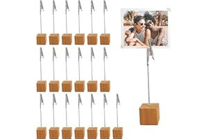 Doafoce 20 Stück Fotohalter mit Klammern Tischkartenhalter Holz Clip Halter Kartenständer Fotoständer Kartenhalter Tisch Zettelclips Memo Halter Kartenständer für Hochzeits, Hausdekoration,Büro,Party