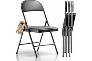 Newfulam Klappstühle 4er Set Klappstuhl gepolstert mit Metallrahmen & Kunstleder, platzsparend, Gäste Stuhl bis 158kg belastbar, Ideal als Küchenstühle & Gartenstühle