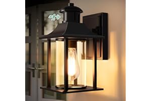Lamomo Outdoor Wall Light,Motion Sensor Light Outdoor with Bulb,Waterproof Aluminum Security Light Sensor Wall Lantern Black Anti-Rust Outside Wall Sconce for Garden Doorway