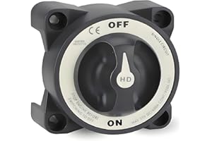 AKOZON Battery On Off Switch, 600A Master Battery Power Cut Disconnect Switch Isolator Single Circuit ON OFF IP66 Waterproof 3 Studs for RV Boat auto