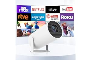 HIPPUS Mini proyector Portátil con Android 11, 270 ° rotativo proyector 1080P Soporte con WiFi 6 y Bluetooth 5.2, Mini Proyector Portátil Corrección Vertical automática