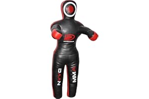 DAAN MMA DAAN Grappling Dummy (180cm), Wrestling, Judo Punch Bag for Martial Arts, Faux Leather, Red/Black/White, Unisex