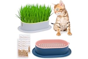 TULEBOLIAN 2pcs Keimschale für Katzengras, Hydrokultur Gras Tablett, Pflanzschale, Samen Keimung Seed Sprouter Tray, Sämlinge