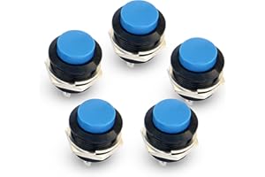 Ytian 5 x SPST Commutateur a Bouton-Poussoir Rond a Bascule Momentane AC 6A/125V 3A/250V