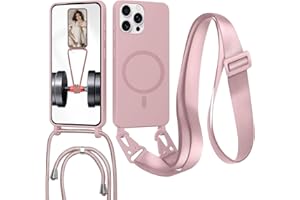 FERLAN Handykette mit Band für iPhone 14 Pro Max Hülle, Lanyard (abnehmbar) Handyhülle Case mit justierbarer Schnur Abnehmbar Strap, Crossbody Schutzhülle zum Umhängen Kordel, Sandpulver