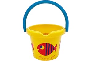 Gowi 550-54 Cubo de 14 cm de diámetro, Color Amarillo, Arena y Agua Juguetes