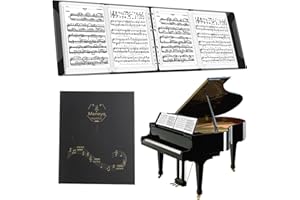 EQULUP Notenmappe, A4-Größe PP-Klaviernotenmappe 4-seitige Notenmappen-Organizer-Blatt Abnehmbare Innenseite Aufbewahrungsmappe Papierdokumente für Studenten, Büroangestellte, Musiker