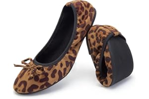 Greatonu Women's Elastic Foldable Portable Pumps Bow-Tie Ballet Ballerina Flats Dolly Shoes