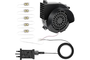 Kalolary 1.5A Replacement Air Blower for Inflatables, Inflatable Air Fan Blower with 12v/2A Adapter and 5 LED Lights, Halloween Christmas Inflatable Outdoor Decorations Fan Blower Set