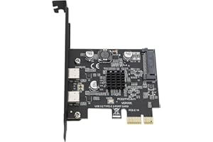 Tosuny USB 3.2 PCIe Expansion Card, 2x USB-C Ports, 10Gbps, 7/10/11 & Linux Compatible