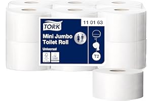 Tork Papier Toilette mini Jumbo blanc T2, Universal, 1 pli, 12 x 240 m, 110163