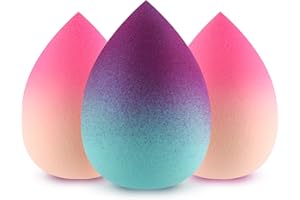 Make Up Schwamm DUAIU 3 Stück Beauty Blender Schwämmchen Set Extra Weicher Make-Up Sponge Für Flüssigkeit, Creme Und Puder, Mehrfarbige Beauty Schminkschwamm