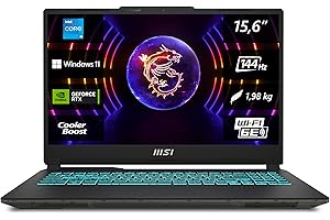 ‎MSI MSI Cyborg 15 Gaming Laptop, 15,6" Full HD 144Hz, Intel Core i5-13420H, NVIDIA GeForce RTX 4050, 16GB DDR5, 512GB SSD, Windows 11 Home, QWERTZ Tastatur, A13VE-863, Schwarz/transparent