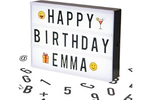 Cosi Home Caja de luz led A5 120 Letras y Símbolos, Conexión USB o Pilas. Letras Decorativas para Mensajes Personalizados - Decoracion Habitacion, Regalos Originales