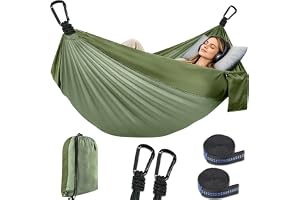 NXPZ Utomhus Camping Hängmatta, Dubbel Hängmatta 300 x 200 cm, Lastkapacitet 300 kg, Andningsbart Fallskärmsnylonmaterial, Su