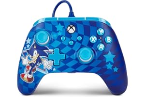 PowerA Advantage Manette filaire pour Xbox Series X|S, manette de jeu, manette de jeu vidéo filaire, manette gaming, USB-C, fonctionne avec Xbox One, sous licence officielle - Style Sonic