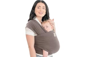 KEABABIES Écharpes de portage élastiques tout-en-un - Porte-bébé - Porte-nourrisson – Écharpe de portage – Écharpes de portage mains libres – Cadeau de naissance - Taille unique (Cuivre Gris)