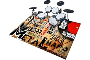 EYKWKB 150 x 120 cm Tapis Batterie Acoustique Insonorisant - Tapis pour Batterie et Percussions - Tapis de Tambour pour Grosse - Tapis de Batterie électronique - Tapis Professionnel Rectangulaire de Jazz
