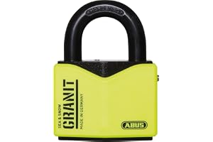 ABUS 32441 Granit Plus härdat stål schackel hav och snö hänglås kardad | Säkerhetsnivå 5, paracentrisk stiftcylinder, automatisk låsning, utomhus och marin användning