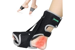 Plantarelief Plantar Fasciitis Relief Splint, Upgraded Foot Drop Orthotic Brace Ankle Braces Adjustable Night Splint for Men Women Plantar Fasciitis Arch Foot Pain Black Set with Arch Support Brace