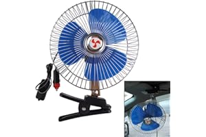 Demiawaking 8 Zoll 12V beweglicher Träger-Auto Ventilator oszillierende Auto Lüfter Kühler Selbstkühler Ventilator