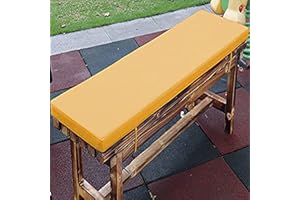 Zoomlie Bench Cushion for Outdoor Furniture Waterproof 100/110/120/140/150cm Long Chair Cushion 5cm Thick Sofa Cushion Pad for Patio Lawn Balcony (Yellow,100x40x5cm)