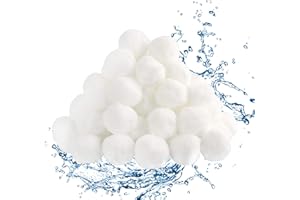 EKKONG 700 g kulki filtrujące, przyjazne dla środowiska i trwałe kulki filtrujące do basenu, filtr wielokrotnego użytku, który zastępuje 25 kg piasku filtrującego, używany na basenach, akwariach i zbiornikach rybnych (biały)