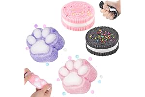 Echehi Lot de 4 Jouets Squishy, Patte de Chat Squishy, Squishy Biscuit, Anti Stress Jouet pour Enfants et Adultes