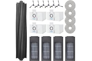 JYAILIFES 19 sztuk X2 akcesoria do odkurzacza ECOVACS DEEBOT X2 Omni, 1 gumowa szczotka główna, 4 filtry, 4 ściereczki do wycierania, 4 worki, 6 szczotek bocznych