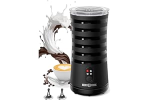 PARIS RHÔNE Electric Milk Frother, 4 in 1 Automatic Coffee Frother Hot and Cold Froth Machine - 8.4 oz Milk Warmer for Latte, Macchiato, Cappuccino, Cocoa, Silent Operation &Shut-Off