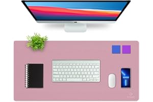 K KNODEL Knodel Podkładka na biurko, mata na biurko, skóra PU, mata na biurko na laptopa, wodoodporna podkładka na biurko, do biura i domu, dwustronna (43 x 90 cm, fioletowy)