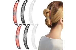 JIYIN 6 szt. spinki do włosów bananowych dla kobiet, antypoślizgowe podwójne grzebienie, spinki do włosów, vintage, pazury, do grubych cienkich, długich, krótkich prostych kręconych włosów dla kobiet