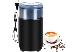 CIBITA Macina Caffe' Elettrico, Macinacaffè di Potenza 150W Macina Spezie Capacità di 200ml Coffee Grinder con Lama in Acciaio Inossidabile Macinino per Spezie Semi Pepe Zucchero Sale Erbe