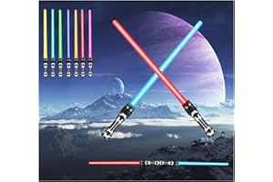 JLTXKST Sabre Laser pour Enfants, 2 Pièces Sabre Laser,7 Couleurs Sabre Laser Lumineux avec Effets Sonores,2 en 1 Sabre Laser Lumineux, Epées Laser Télescopiques,Cosplay Fête d'anniversaire Cadeaux