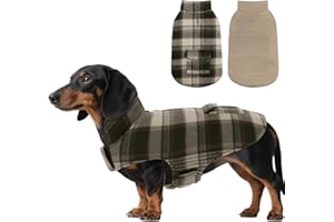 ASENKU Manteau d'hiver pour Chien Imperméable Coupe-Vent Veste Chaude Doublé en Polaire pour Chiot Gilet Vêtement pour Petits Chiens S, Manteau Chien Hiver pour Chihuahua Teckel Bouledogue Francais