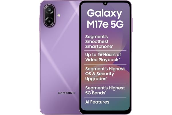 Samsung Galaxy M17e 5G Mobile (Vibe Violet, 4GB RAM, 128GB Storage, Monster 6000mAh Battery) | 120 Hz Refresh Rate | IP54 Rat