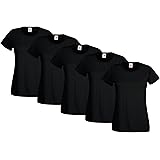 Fruit of the Loom Valueweight 5 Pack, T-Shirt Donna