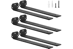scicent 6-pack flytande hyllfästen kraftiga, 50 kg kapacitet, 5 mm tjocka, väggfästen för hyllor, hyllstöd med skruvar