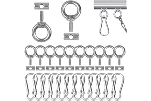 Adiwo Stopper für Kederschiene,12 Stück Edelstahl Kederstopper 6mm mit 12 Stück Karabiner Vorzelt Stopper Kederstopper Vorzelt Stopper Haken Kederleiste für Kederschiene Wohnwagen Wohnmobi Campervan