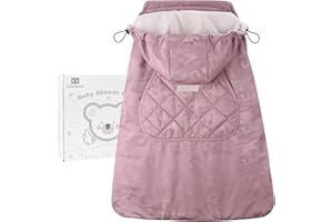 Bebear Winter Cover for Baby Carrier Warm Universal Hoodie Baby Carrier Cover for All Seasons (Army Pink)
