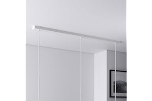 ‎LIGHTSTOCK Baldachin für Lampe Rechteckig, Länge 1100mm, mit 3 Kabelauslässen (L 110 x H 2.5 x B 5 cm), WEISS, ideal für langen Esstisch